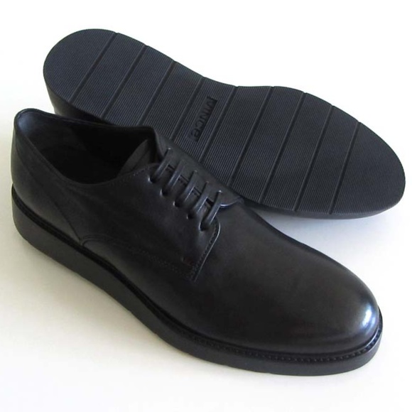 new VINCE Proctor black plain toe derby shoes 9 M - Picture 2 of 8